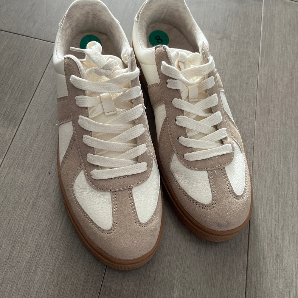 Sincerely Jules White and Tan Sneakers
